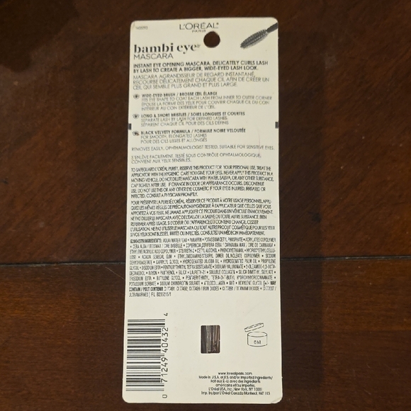 (J52) NWT L'Oreal Paris Bambi Eye Mascara in Blackest Black 400 - Picture 5 of 5
